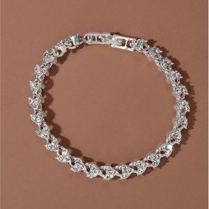 Bracelet Rhinestone Link Jewelry Silver New!